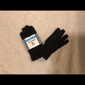 $189 ISOTONER MEN BLACK KNIT LEATHER SMART TOUCH THERMAL WINTER GLOVES SIZE M